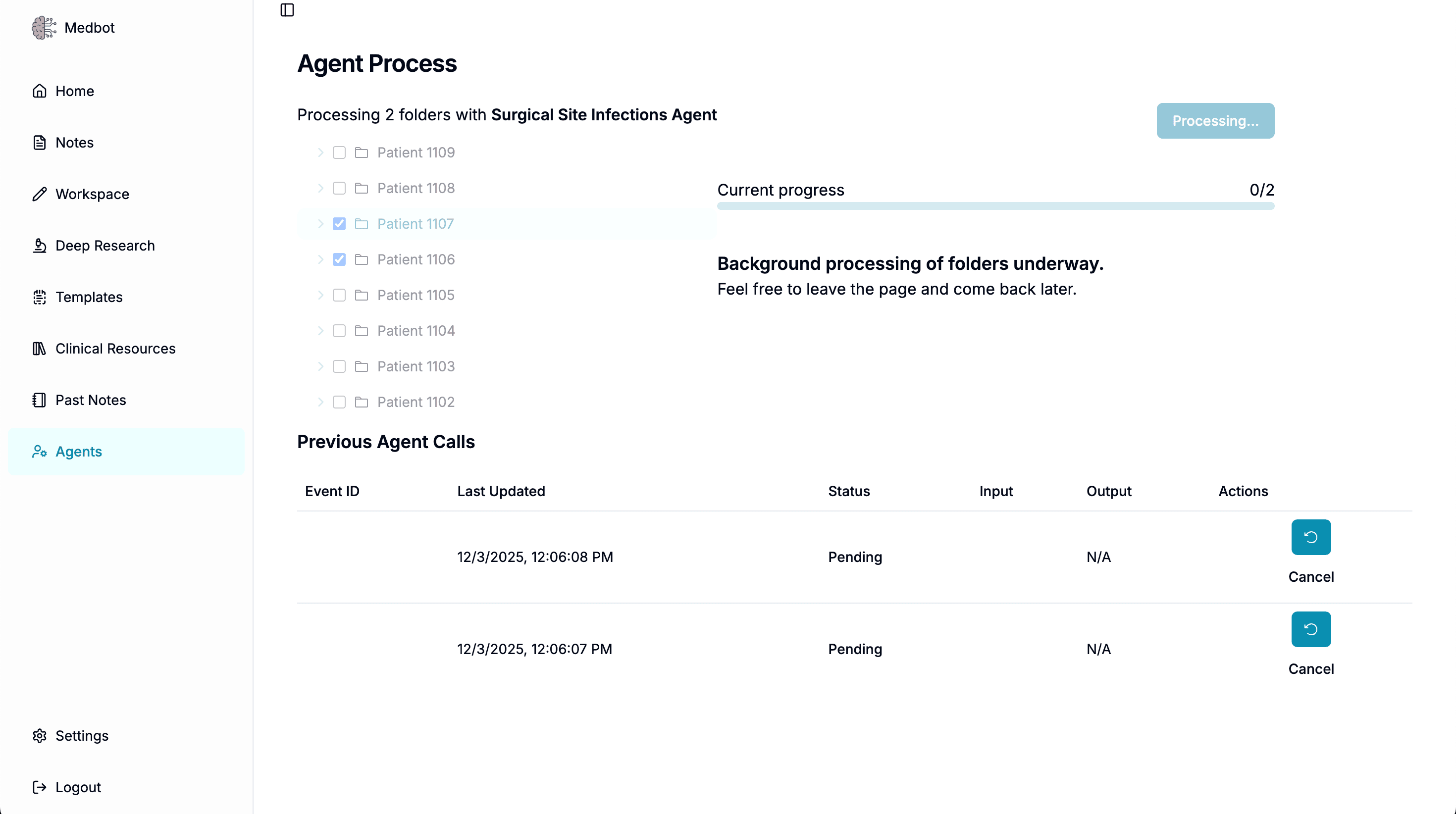 Background Run Progress