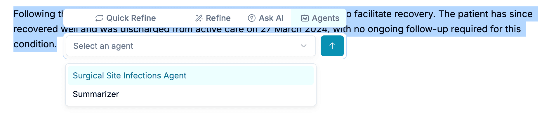Medbot Selection Agents