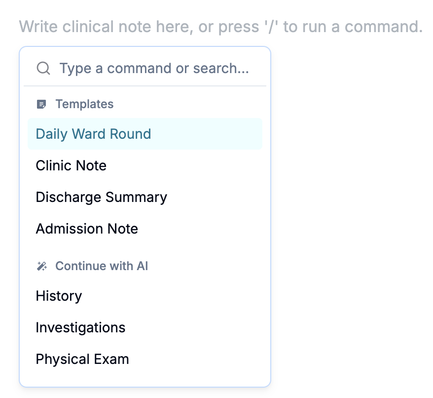 Medbot Editor Command Palette